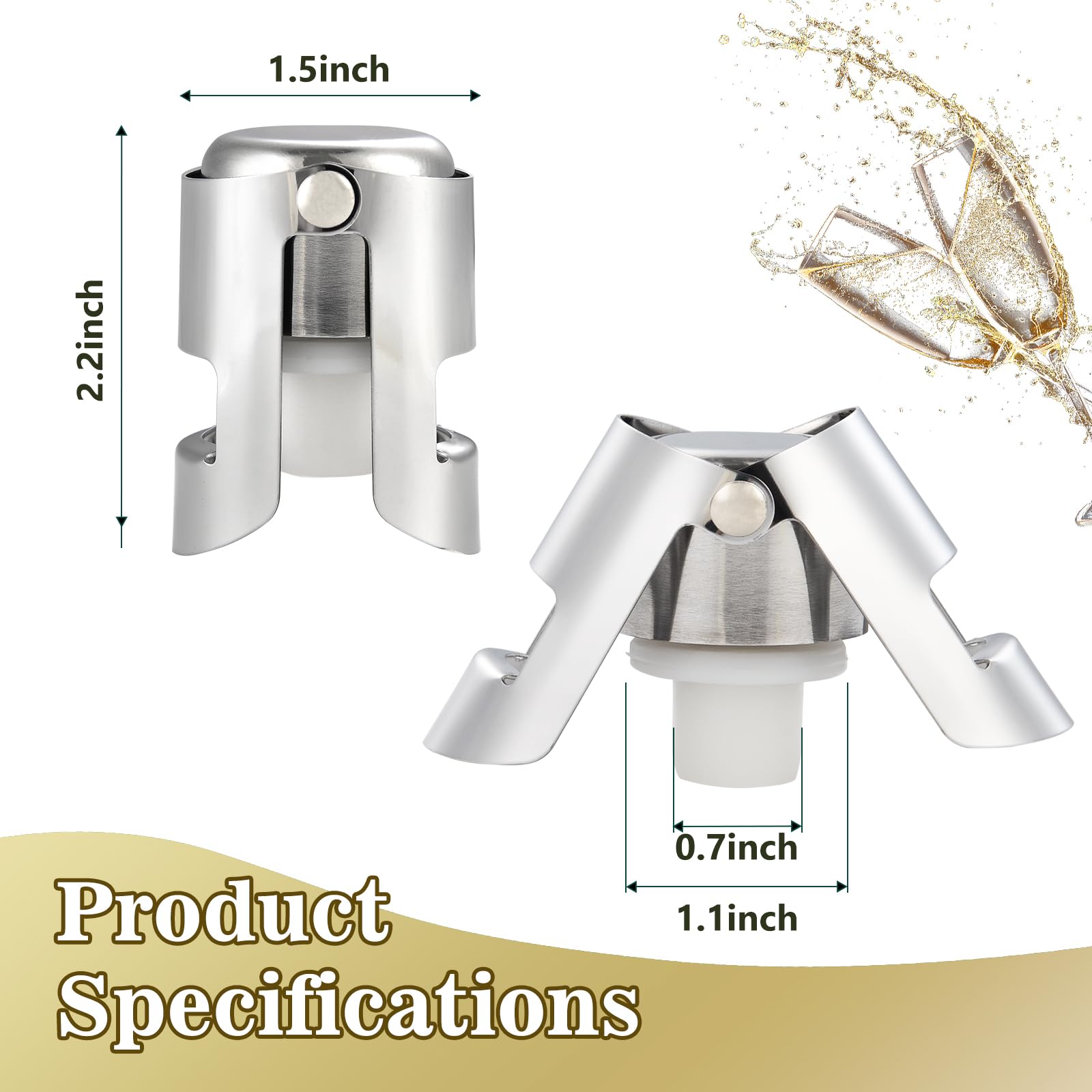 High gloss chrome finish on I-MART stopper highlighting durable design