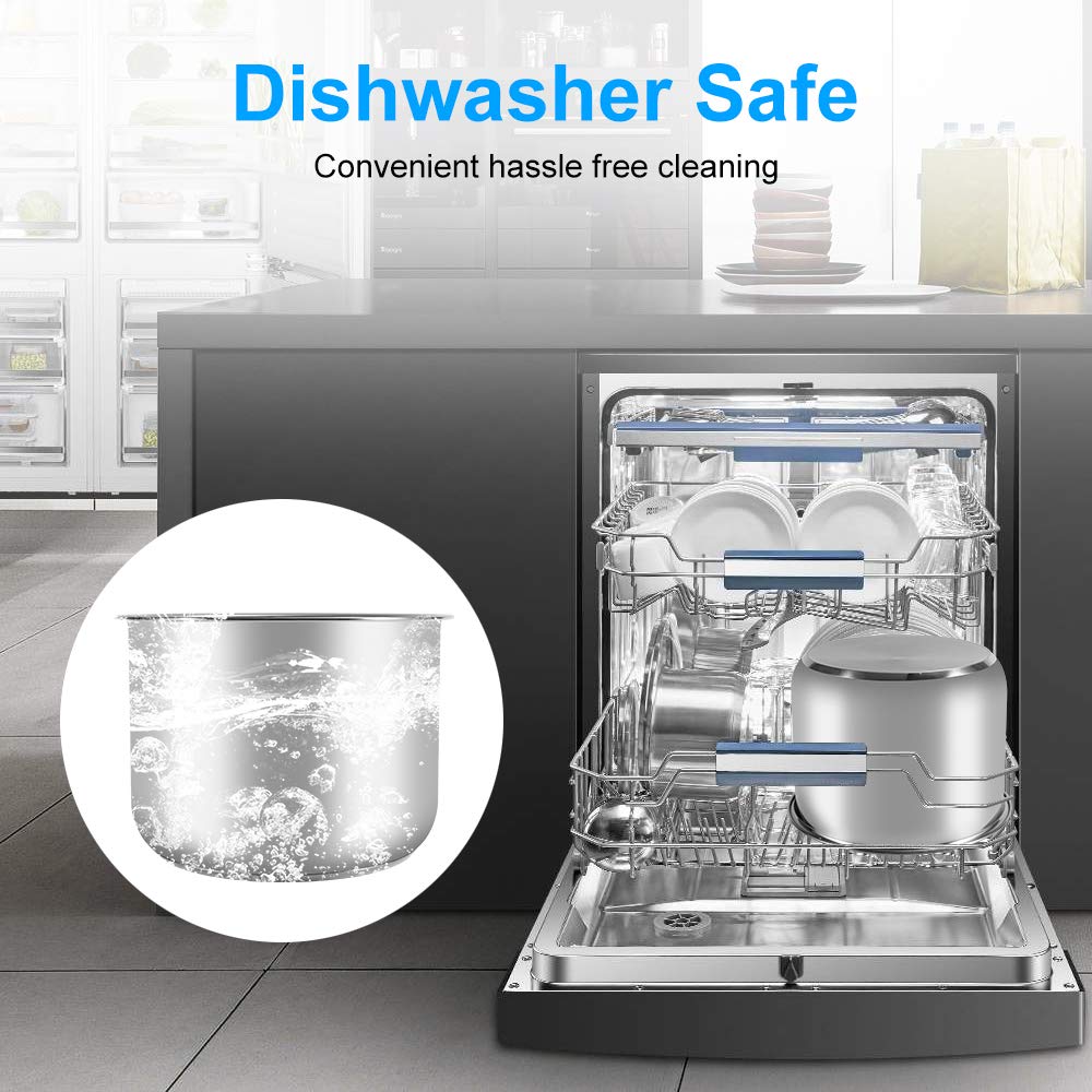iAbler durable inner pot shown in a kitchen scene suggests reliable performance during meals.