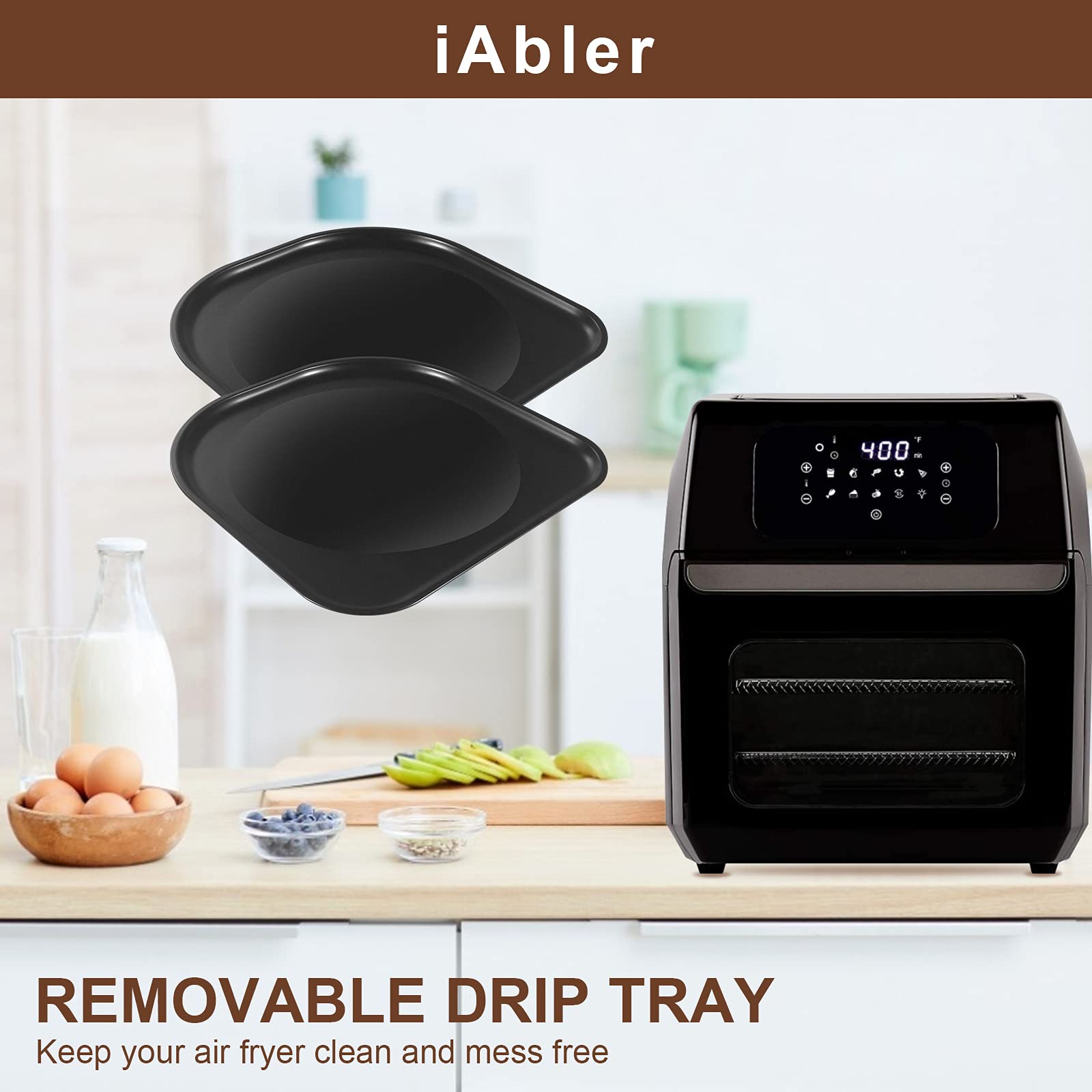 iabler air fryer drip tray for Oven Pro 6qt reduces splatters