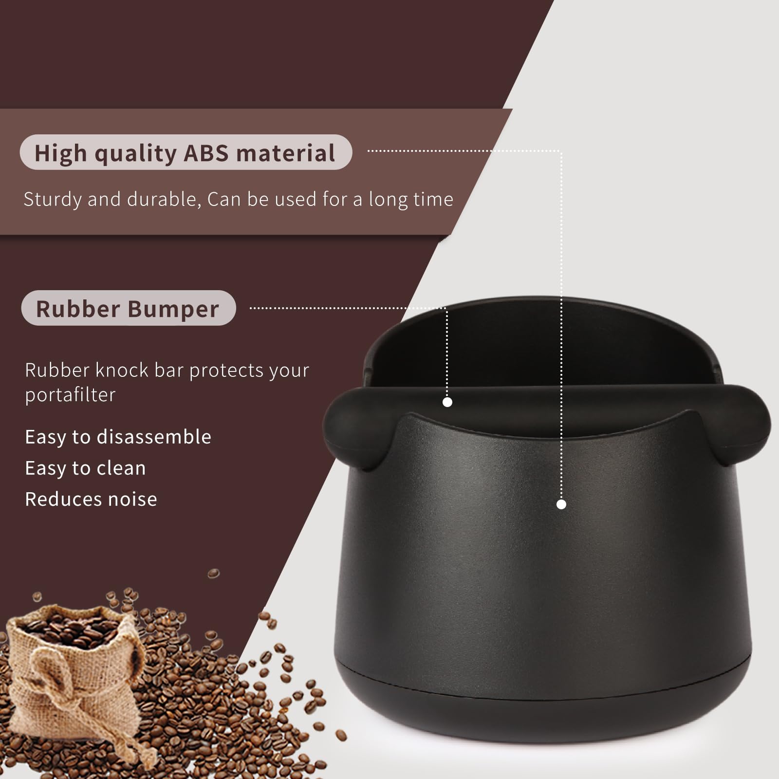 IAOSEN knock box anti-slip base keeps the surface stable during use