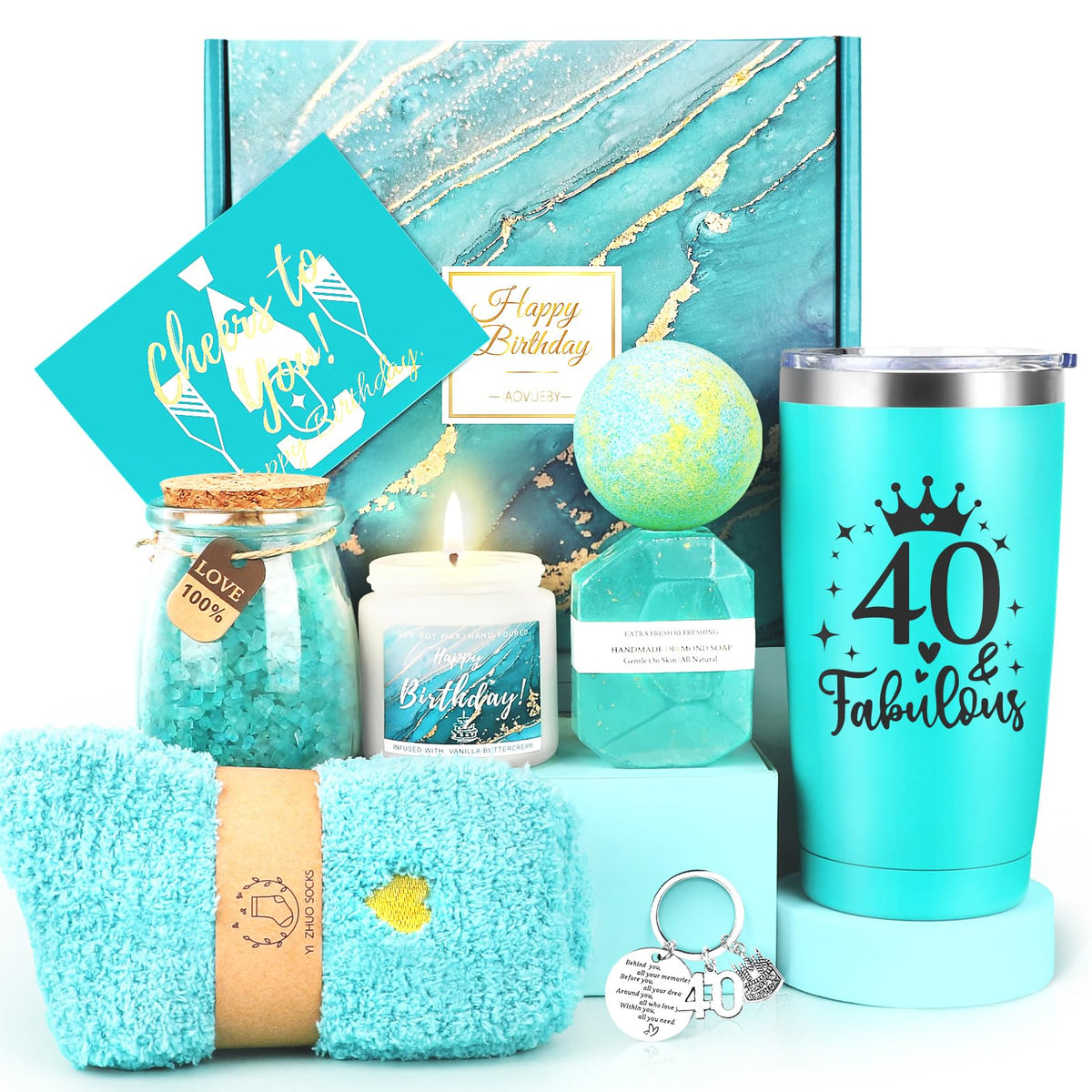 iaovueby 40th birthday tumbler keeps drinks hot or cold on the go.