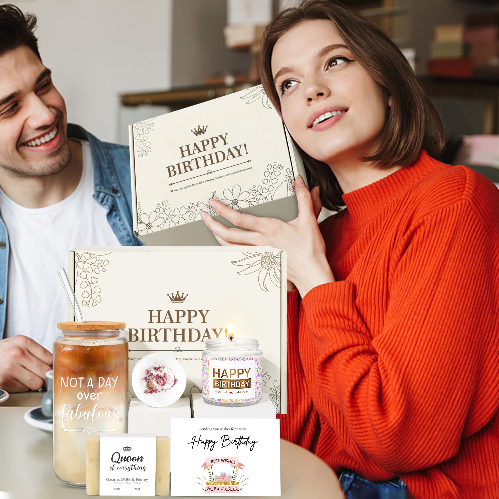 iaovueby birthday gift box inside view reveals a curated five-item set