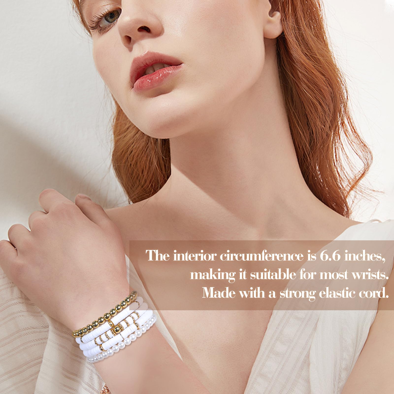 iaovueby clay beaded bracelet set for casual to dressy looks