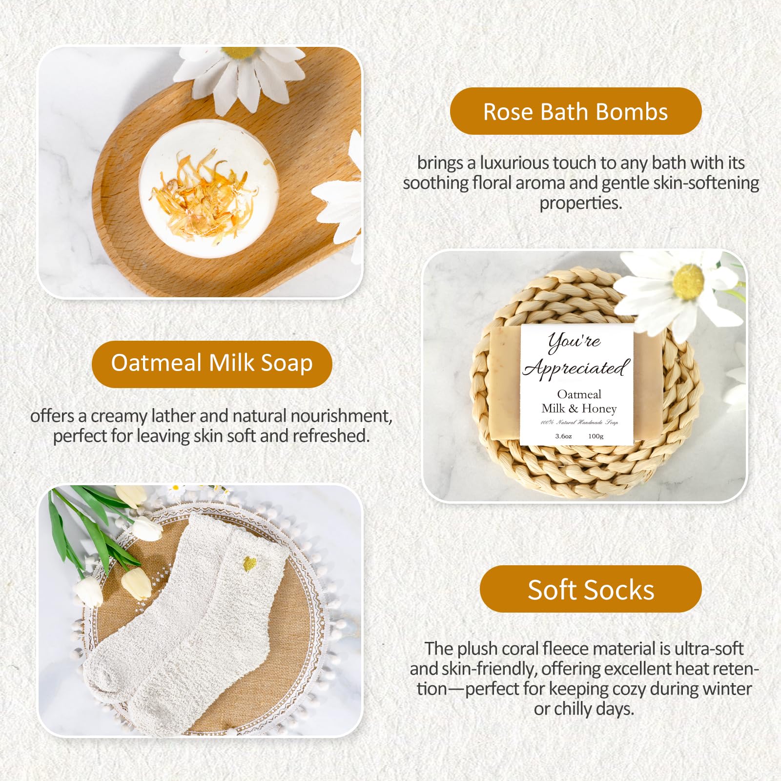 iAOVUEBY rose bath bomb with beyond grateful label