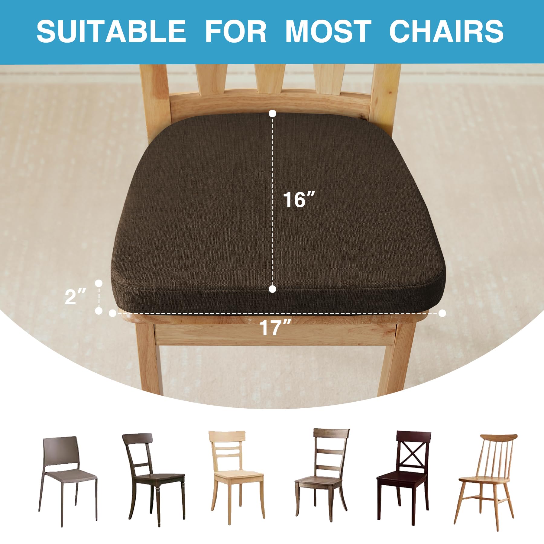 IASEAHK 17x16x2 inch cushions fit most chairs and styles.