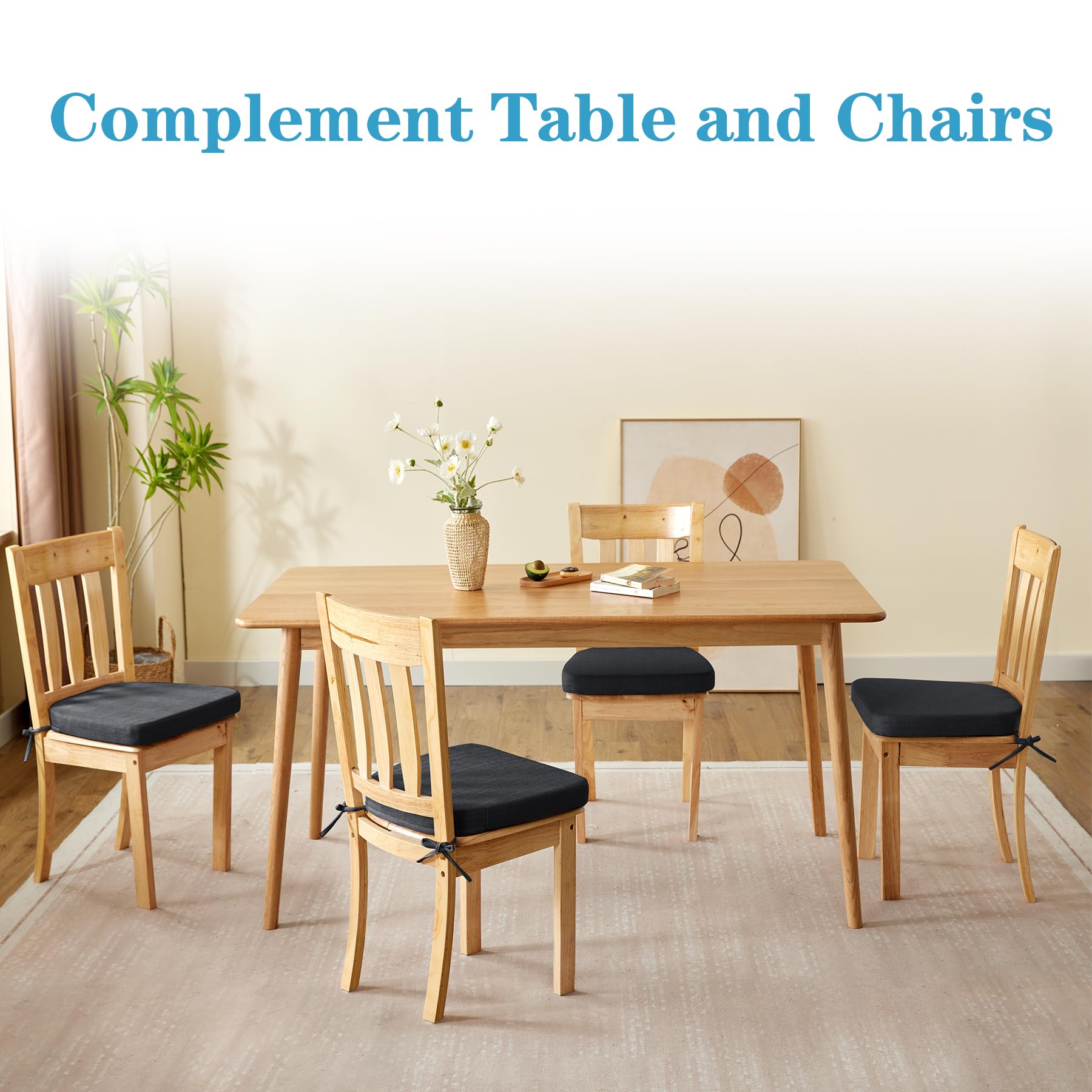 IASEAHK chair cushions dimensions 17x16x2 inches, universal fit.