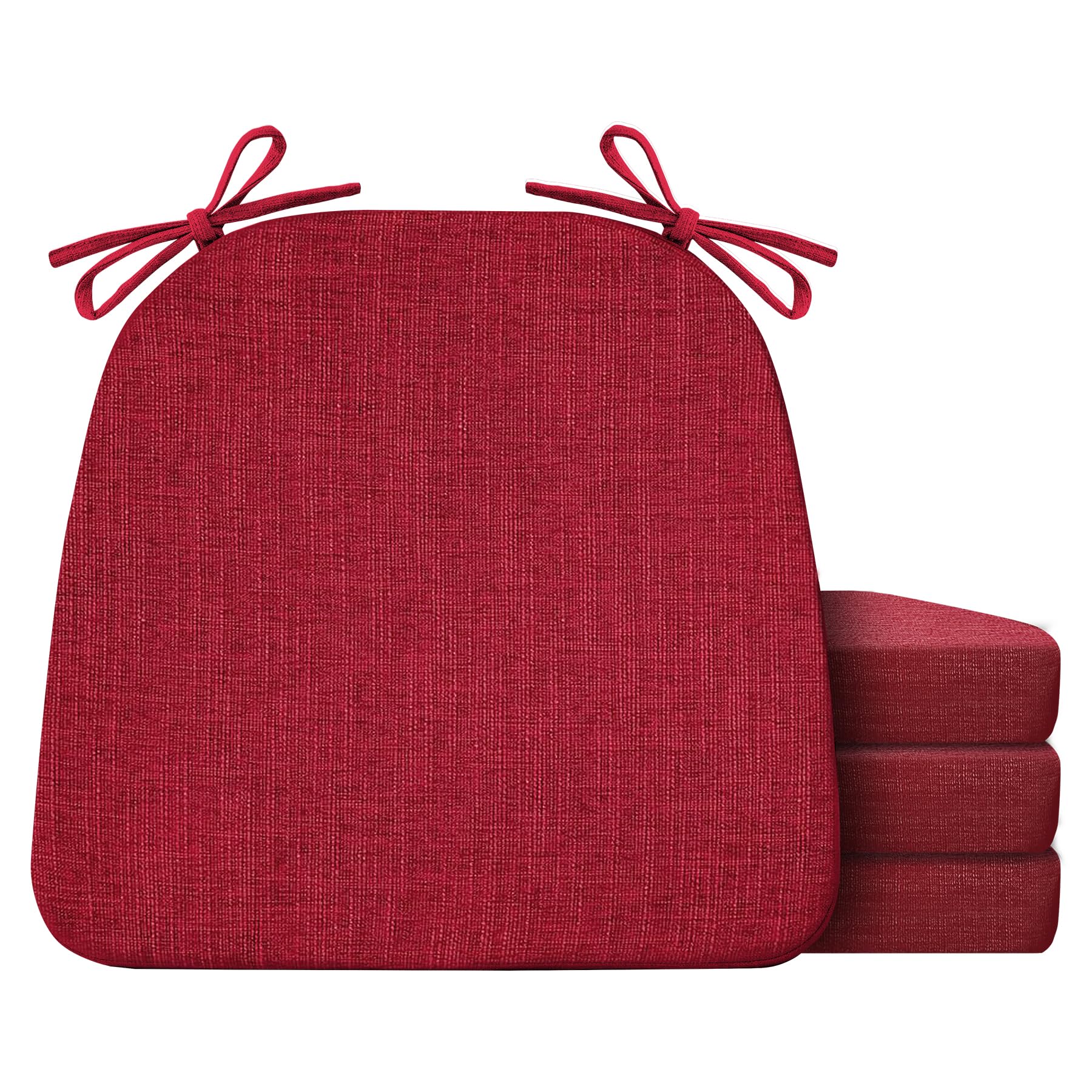 IASEAHK red chair cushions set of 4, top view, comfortable padding