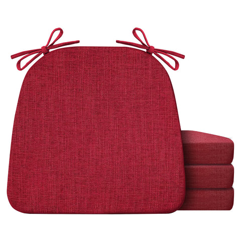 IASEAHK red chair cushions set of 4, top view, comfortable padding