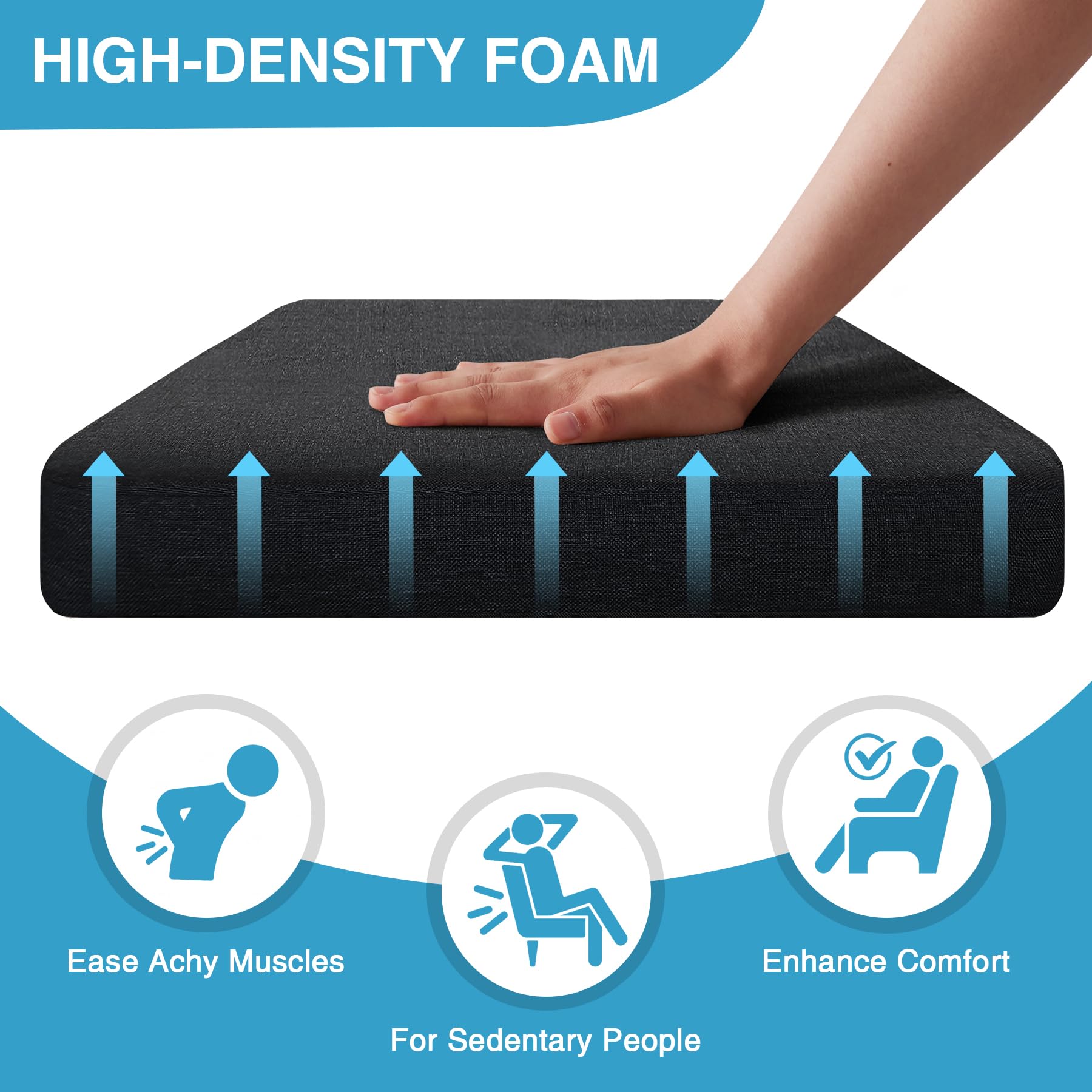 IASEAHK chair cushions, removable cover with hidden zipper, easy cleaning.