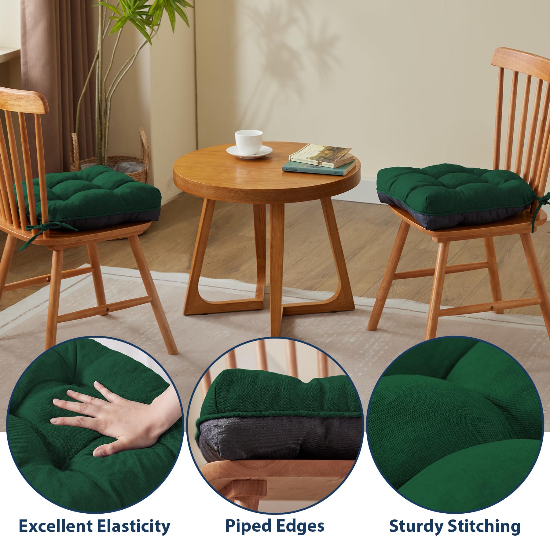 IASEAHK set of four cushions create a coordinated dining room look.