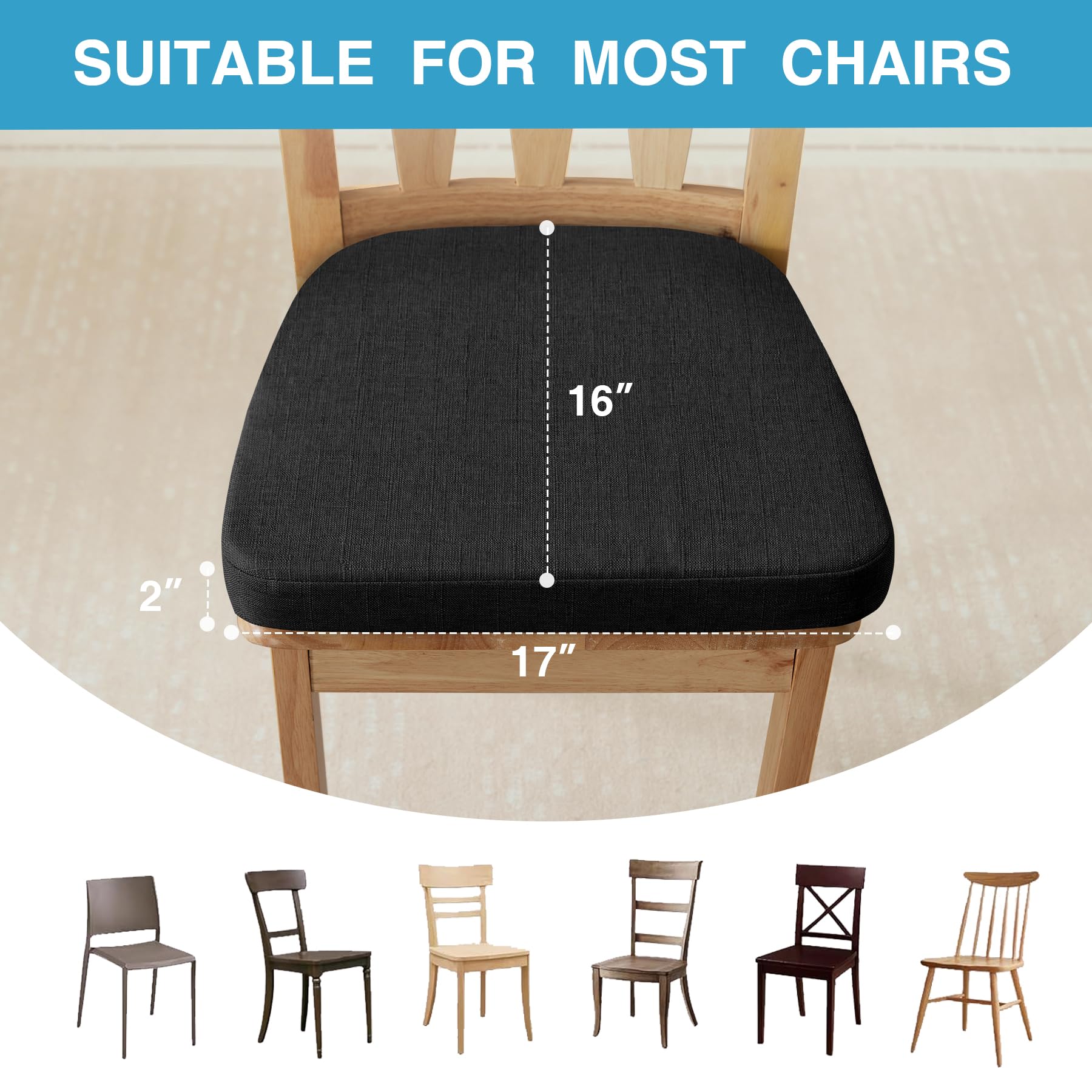 IASEAHK chair cushions with ties, secure attachment for any chair.