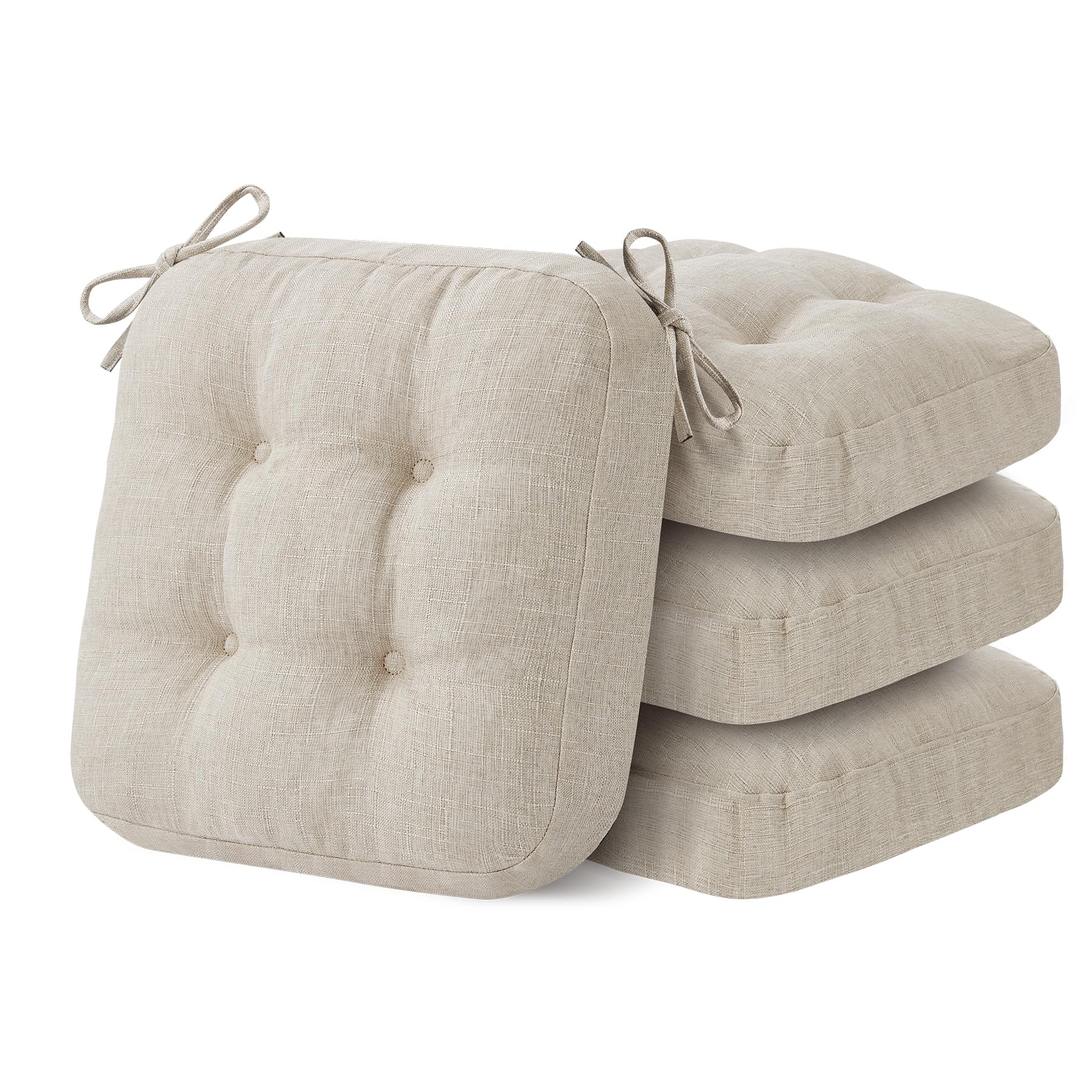 IASEAHK tufted memory foam cushion adds plush dining comfort.