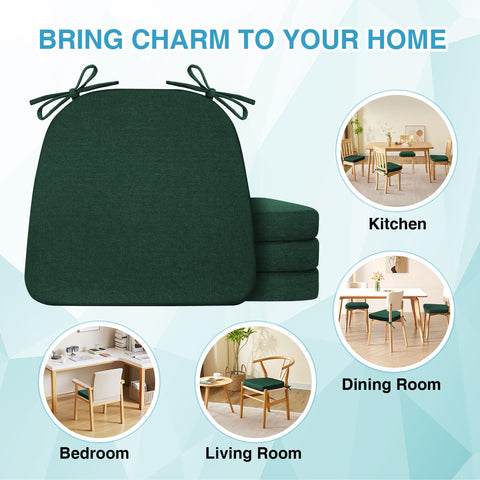 IASEAHK cushions with ties secure a stable fit on chairs