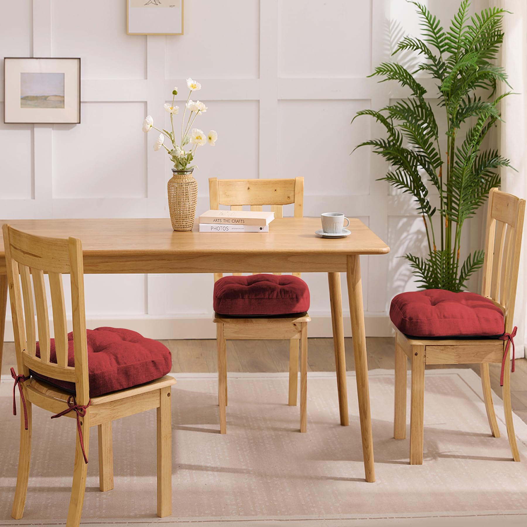 IASEAHK dining chair cushion red ideal for cozy kitchen seating