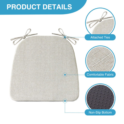 IASEAHK beige chair pad with non-slip bottom for steady dining comfort