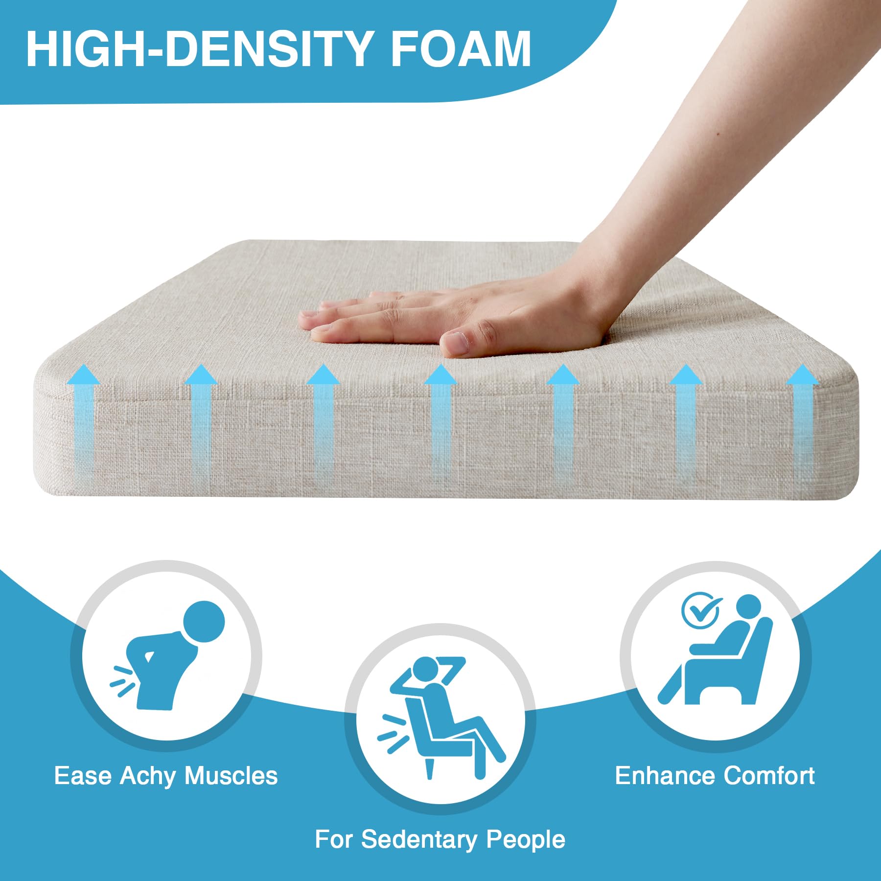 IASEAHK removable-cover chair pad in beige for easy cleaning