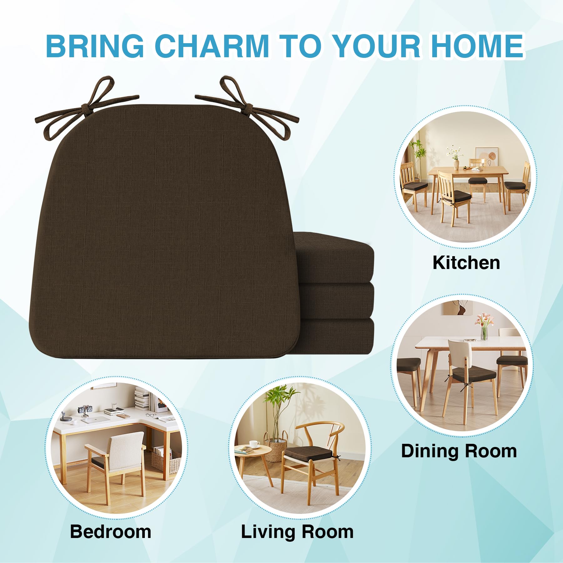 IASEAHK brown seat cushions add warmth and comfort to any room.