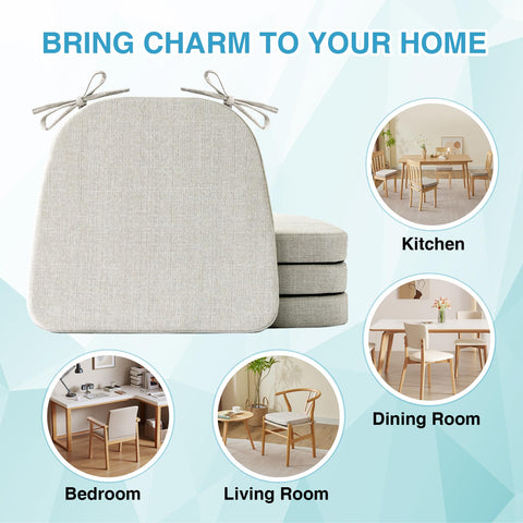 IASEAHK vacuum-packed chair cushions in beige expanding for comfy seating