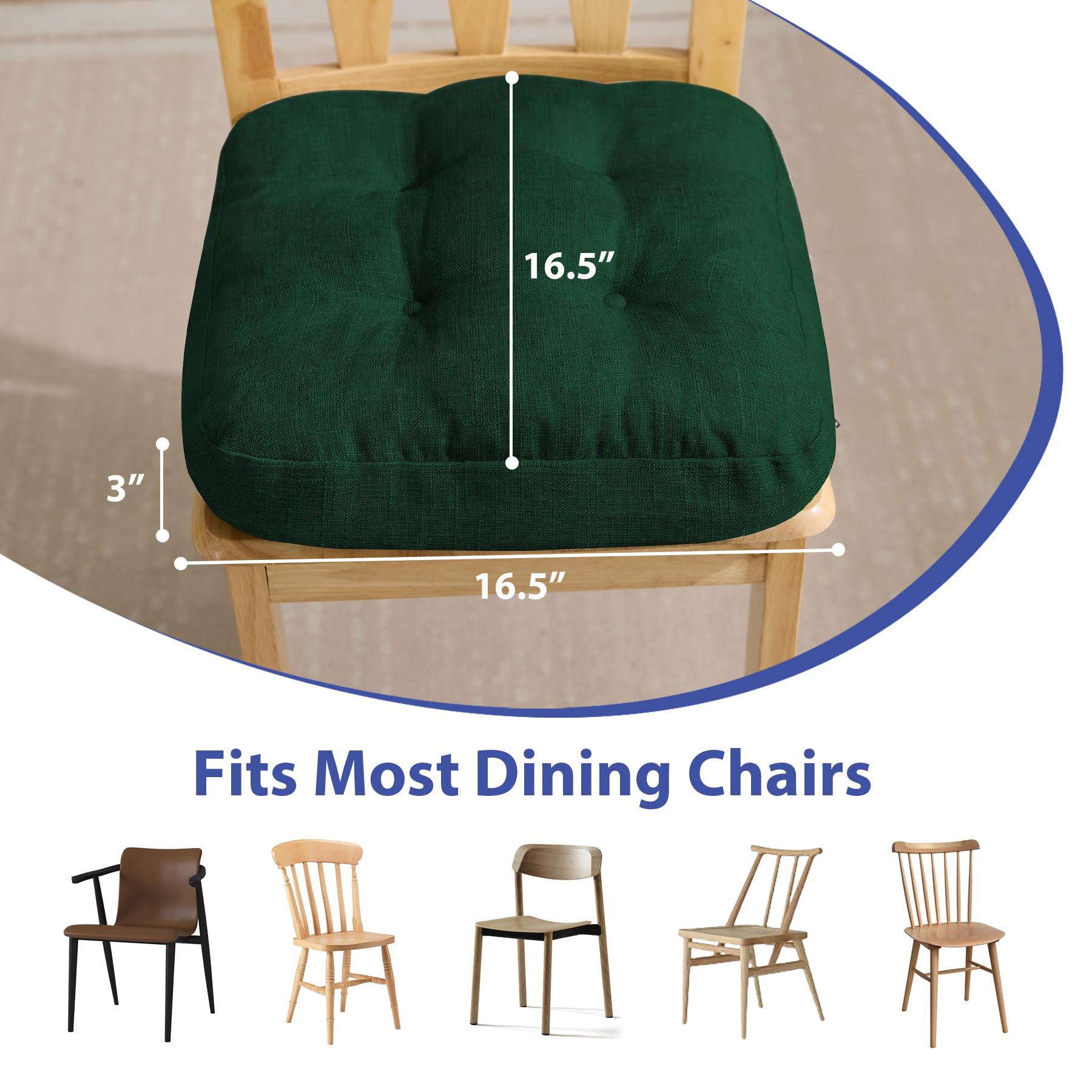 IASEAHK cushion with ties secures placement on chairs