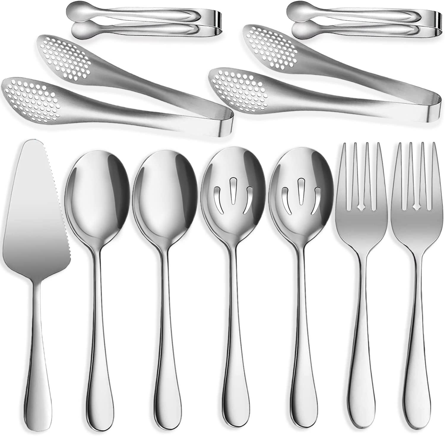IAXSEE 11pcs serving utensils set, perfect for buffet service and banquet tables.