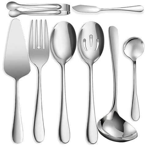 IAXSEE 8-piece stainless steel serving set for reliable daily use and elegant presentation.