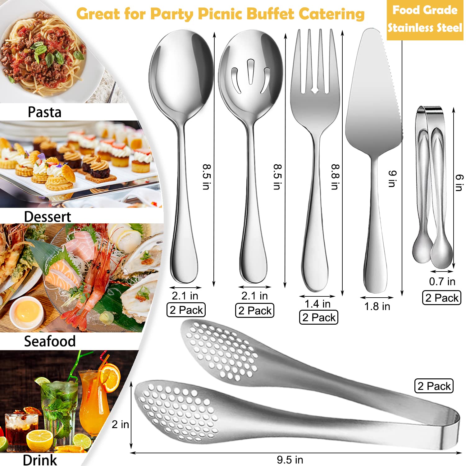 IAXSEE large serving spoon, sturdy grip for effortless serving.