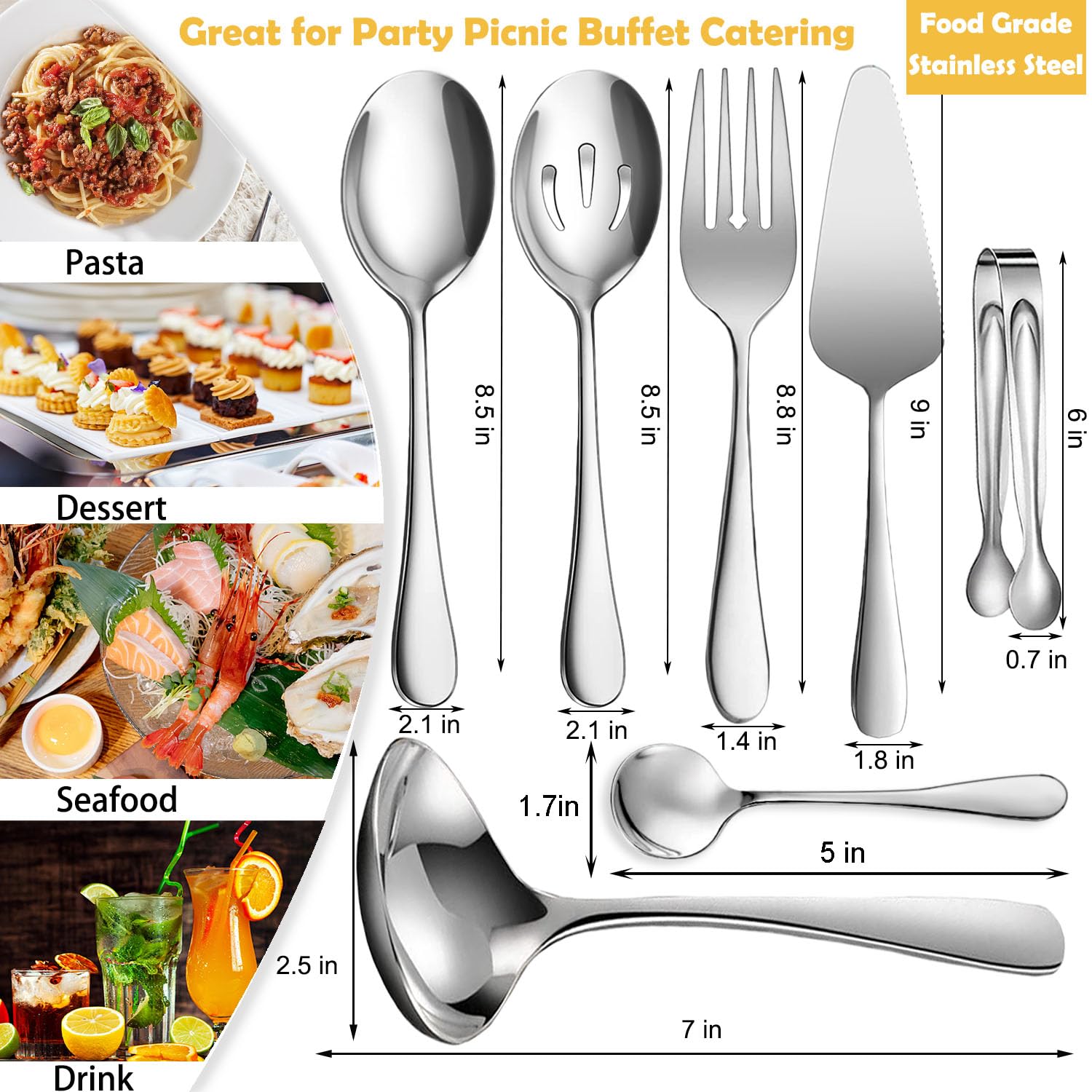 IAXSEE large serving spoon ideal for soups and salads at gatherings.