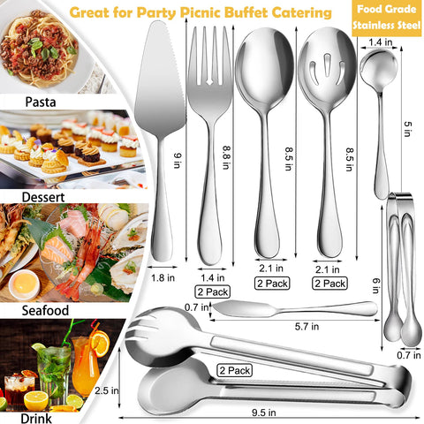IAXSEE large serving spoons (8.5in) ideal for generous portions