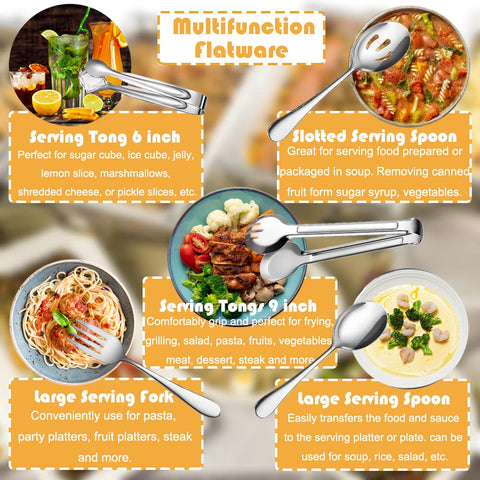 IAXSEE large slotted spoons drain sauces while serving