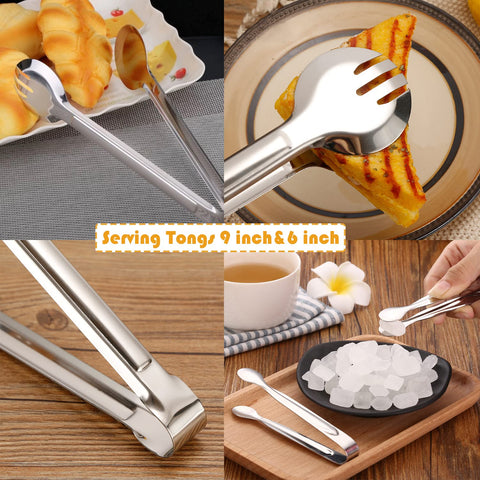 IAXSEE 9-inch serving tongs for flipping and serving at gatherings