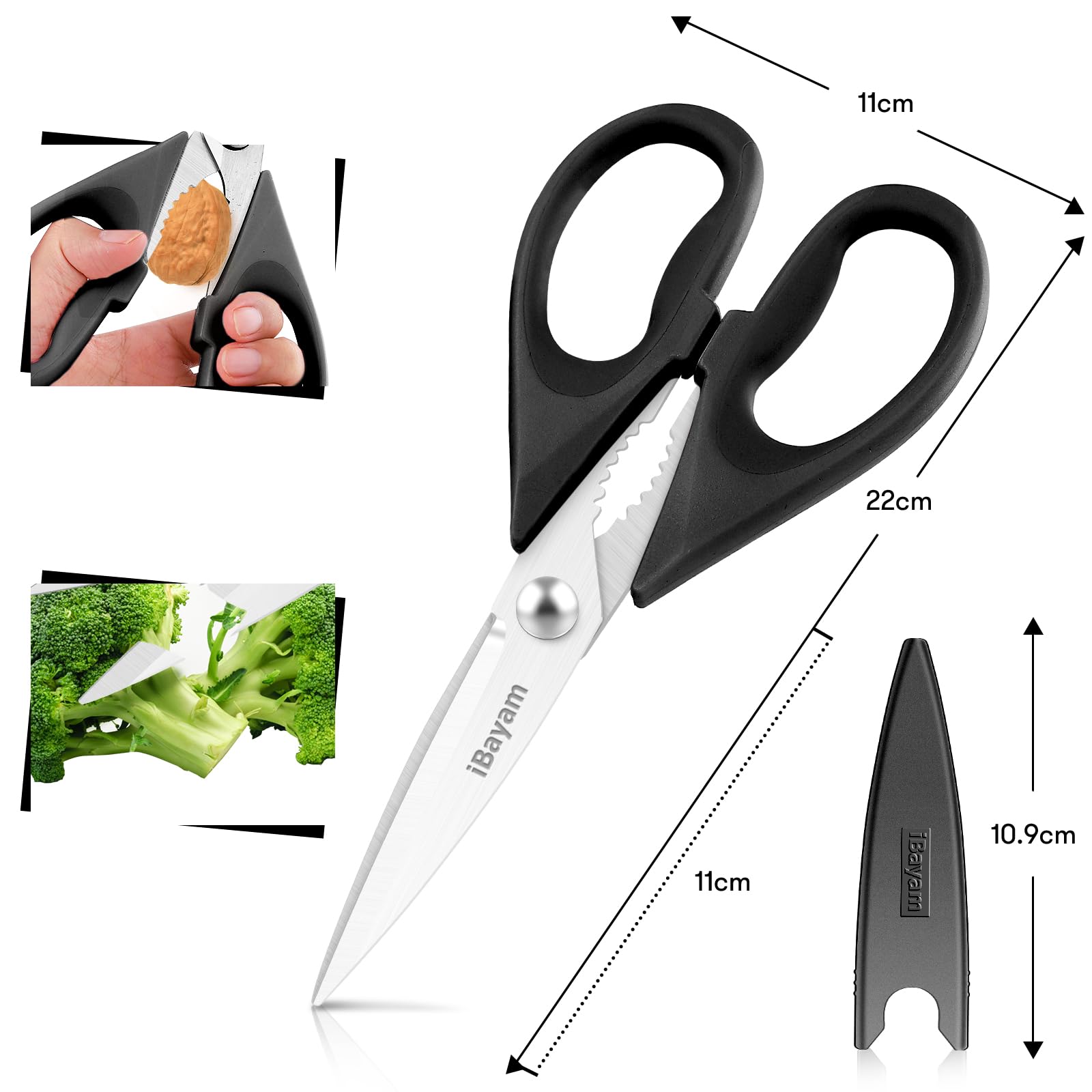 iBayam kitchen shears bottle opener in action for quick bottle access