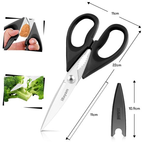 iBayam kitchen shears bottle opener in action for quick bottle access