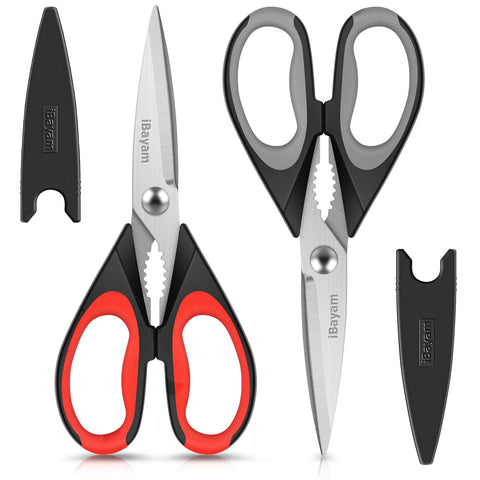 iBayam kitchen scissors 8.5-inch blade close up for sharp performance