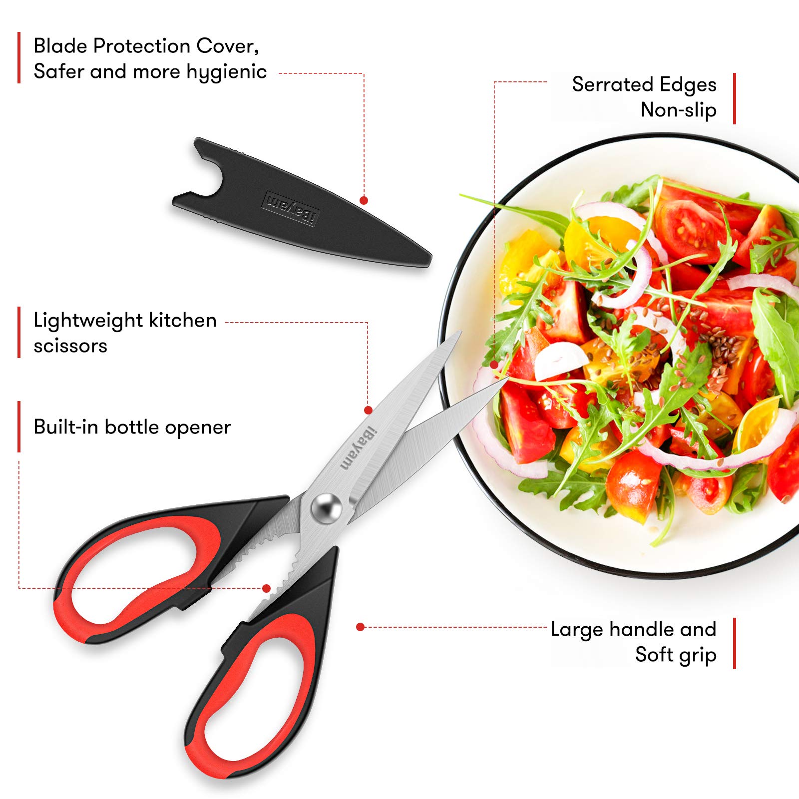 iBayam ergonomic handle close up showing comfortable grip during prep