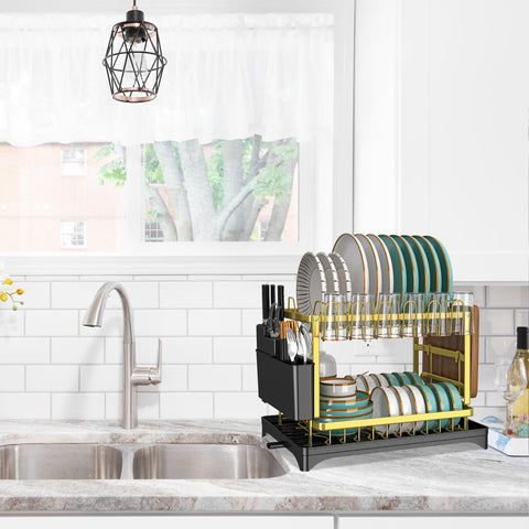 IBEDMAZIE heavy-duty dish drying rack ready for daily use