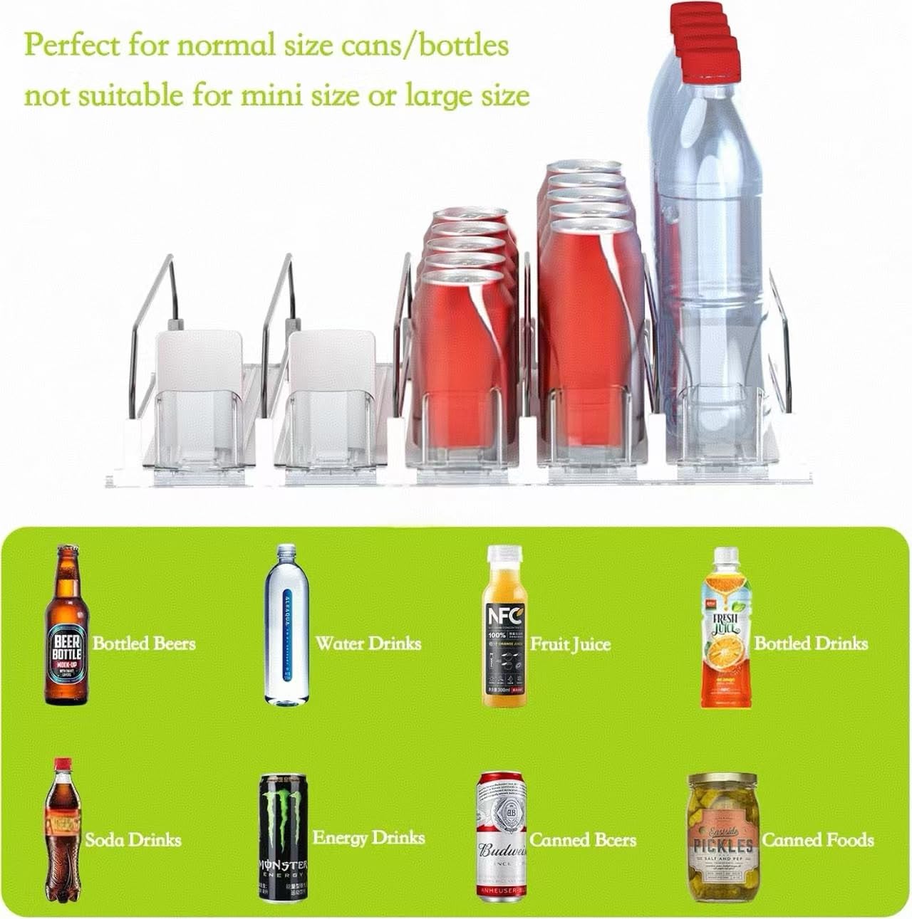 IBORING Drink Organizer six rows for high beverage capacity