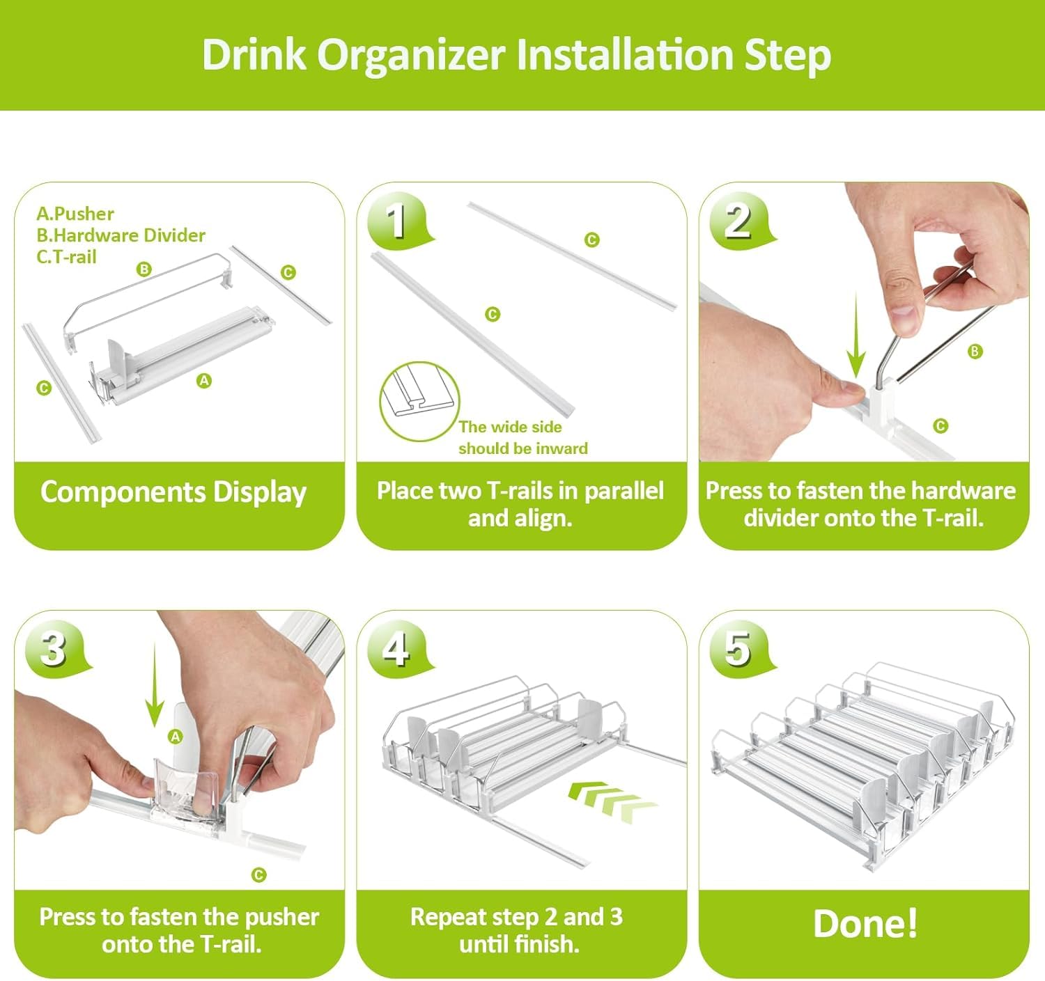 IBORING Drink Organizer tool-free, easy assembly in minutes