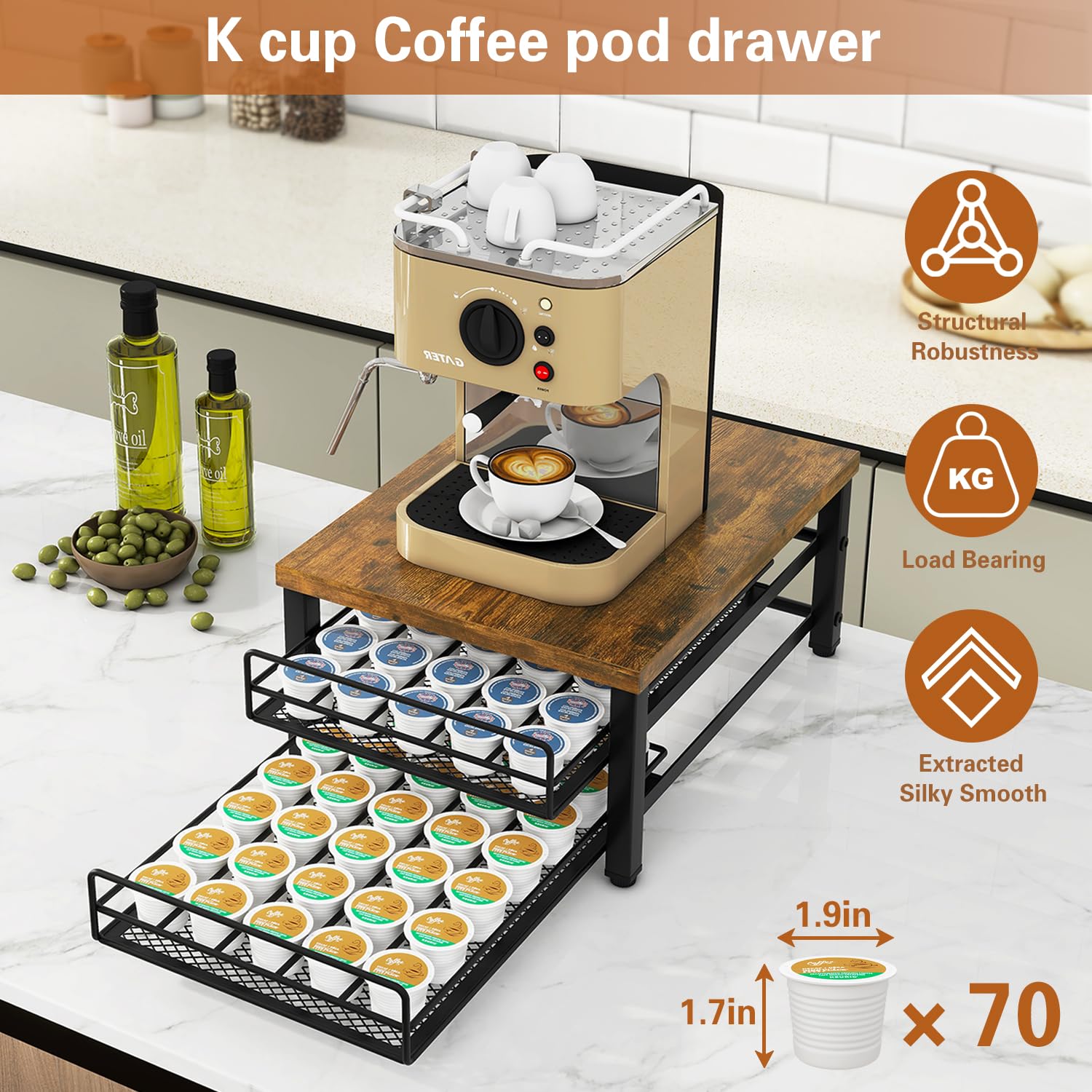 IBUYKE drawer slide action showing smooth pod access