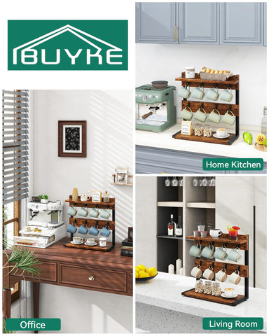 IBUYKE stylish mug-holders keep cups secure and accessible.