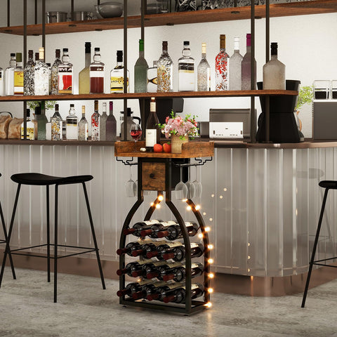 IBUYKE wine rack in a living space as part of a home bar setup.