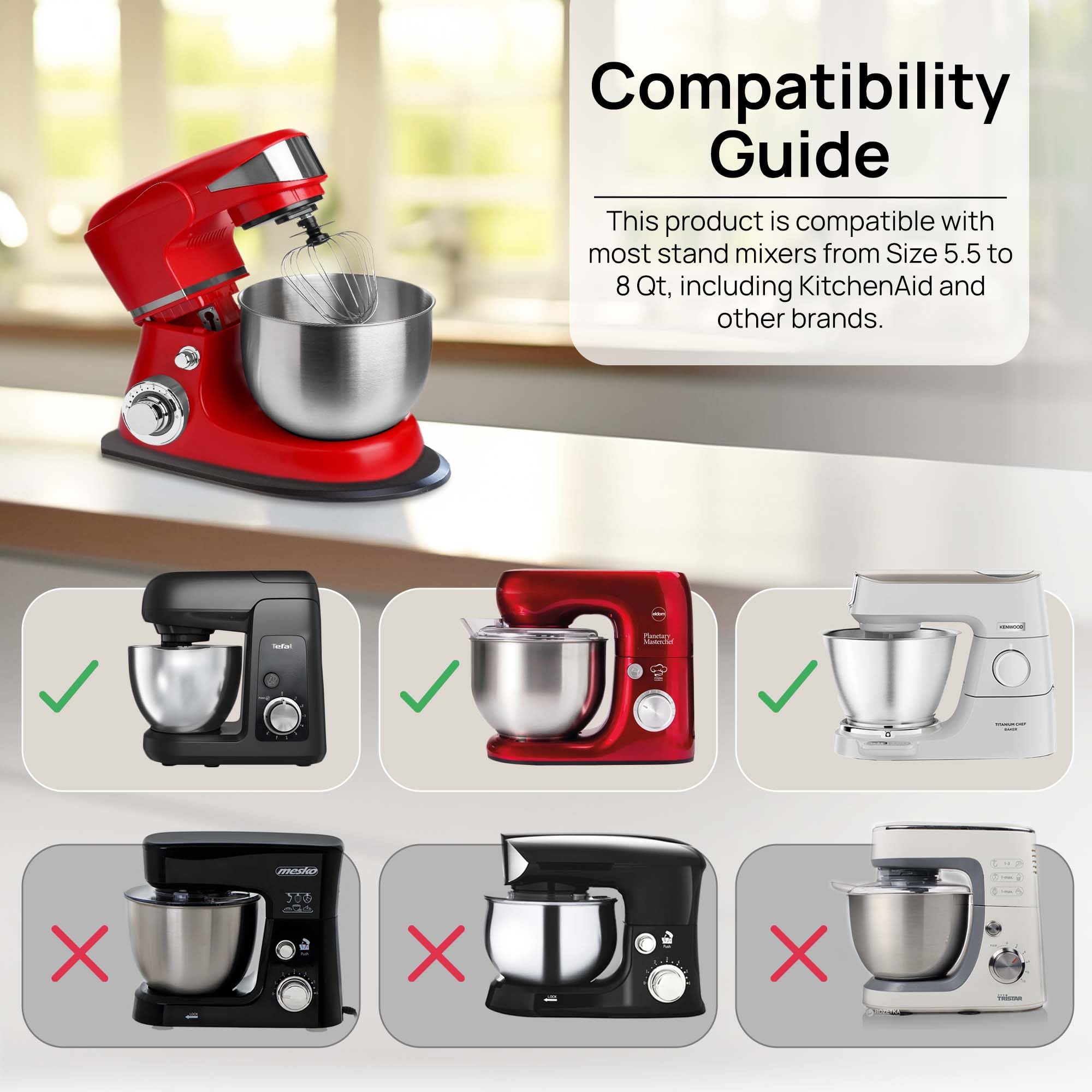 Ibyx sliding tray fits five and a half quart appliances with quiet motion.