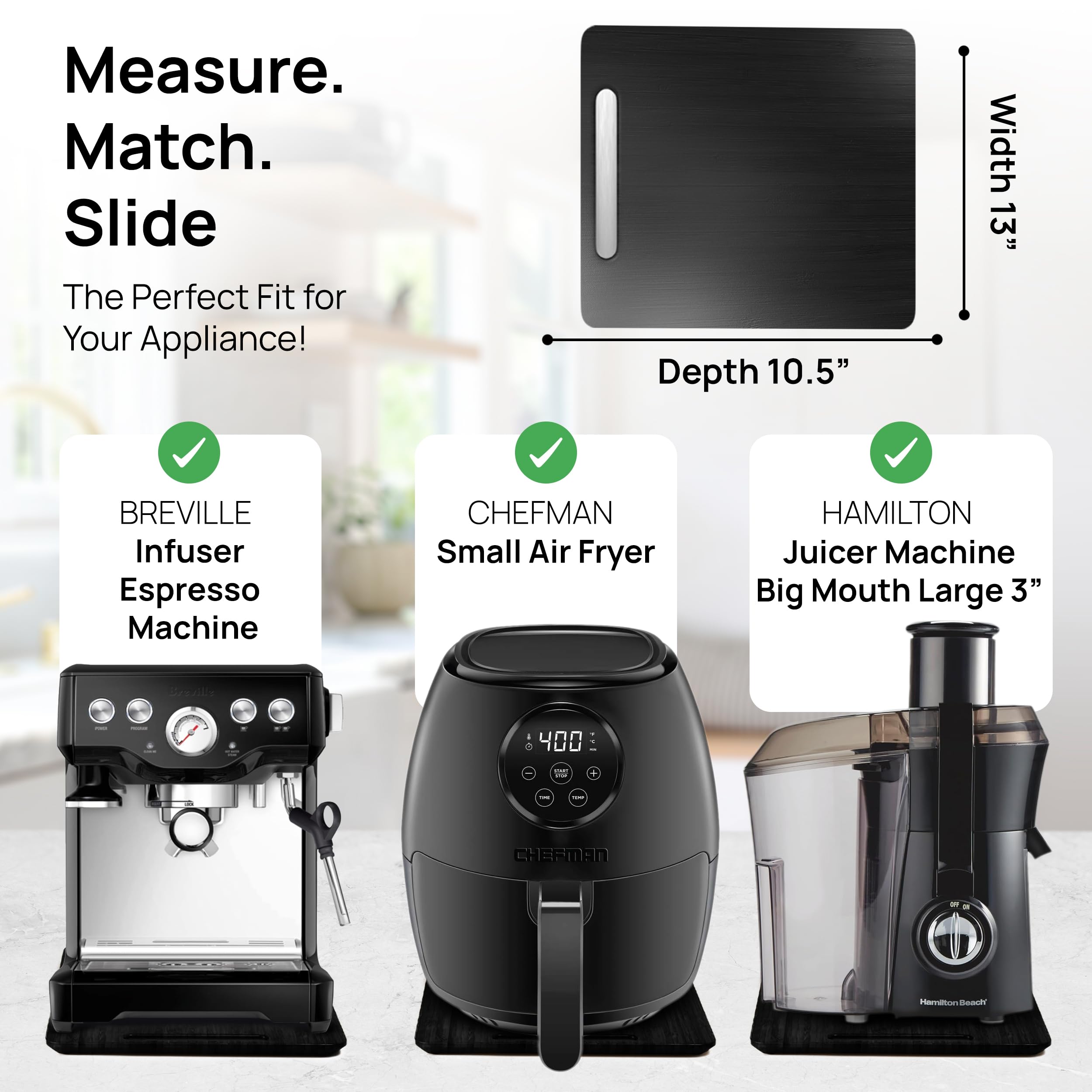 Ibyx sliding tray for coffee grinders, organizes counter space while keeping gear accessible.
