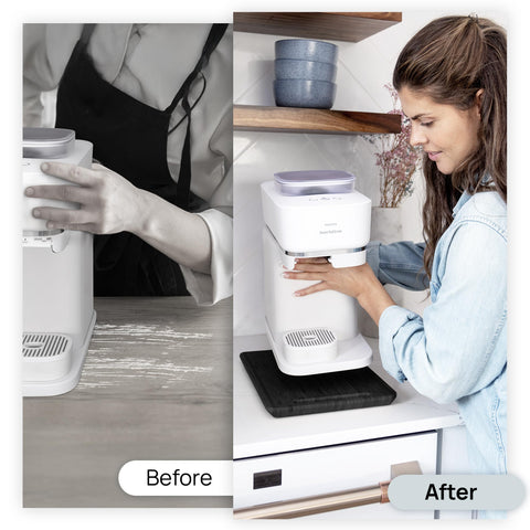 Ibyx sliding tray under cabinet keeps heavy appliances ready with a smooth glide.