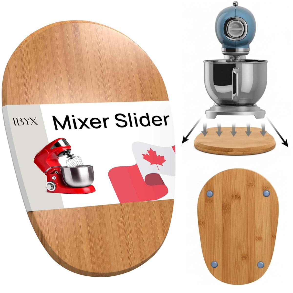 Ibyx Elegant Sliding Tray moves smoothly under cabinets for easy appliance access.