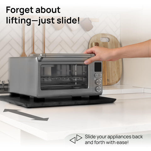 Ibyx sliding tray under cabinet demonstrates air fryer accessibility.