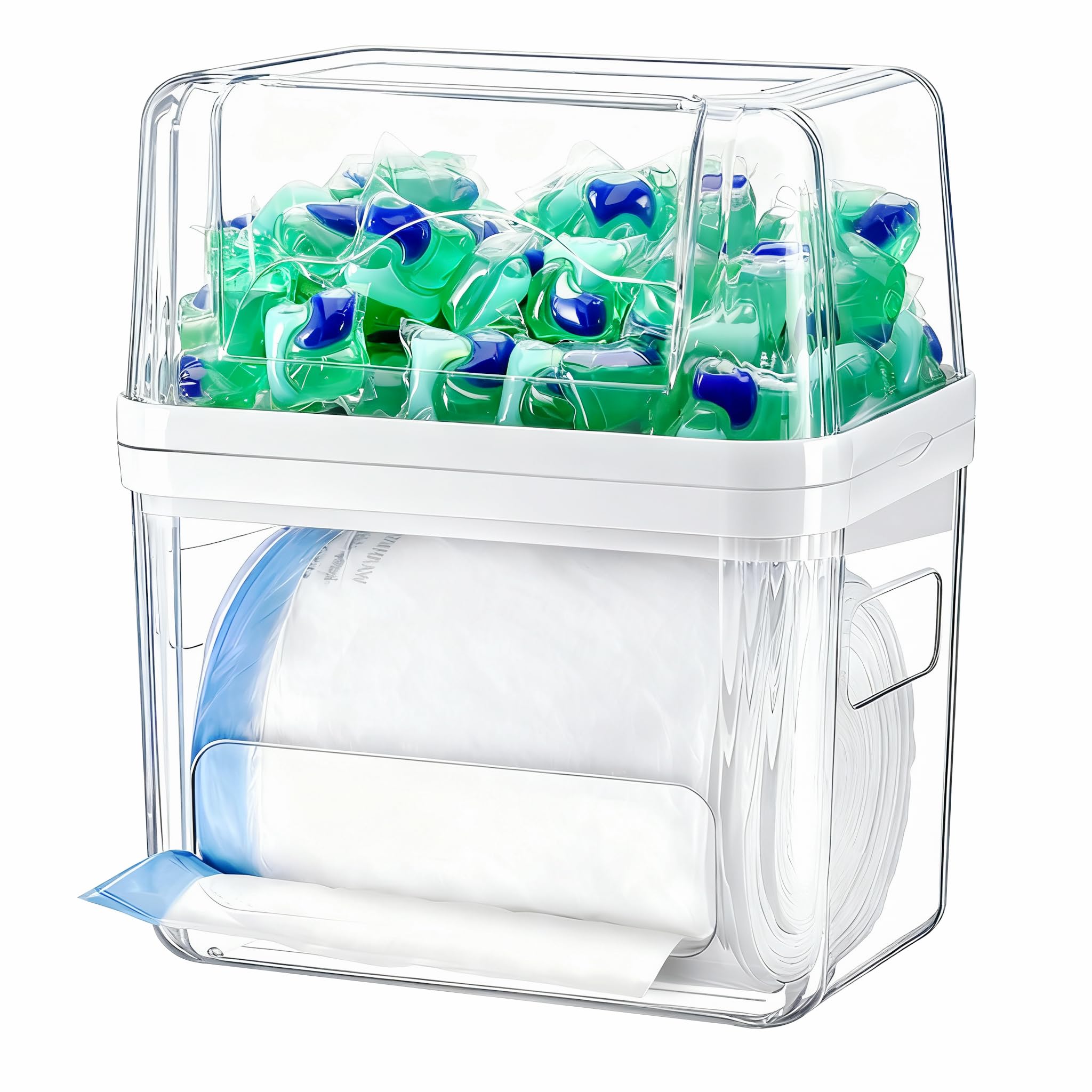 iCASA top box pod holder for quick daily laundry pod access under sink