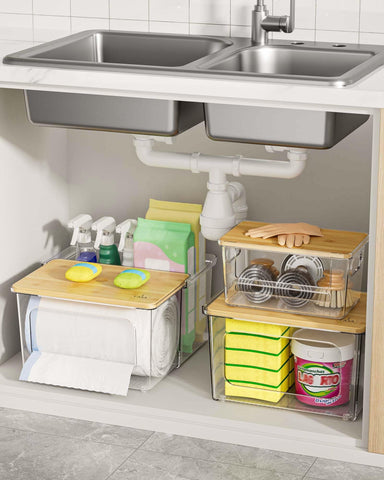 iCASA Trash Bag Dispenser 3-in-1 design saves under-sink space