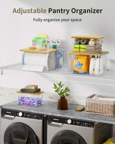 iCASA Trash Bag Dispenser bamboo lids double as durable work surfaces