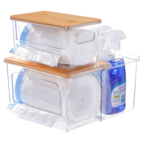 iCASA Trash Bag Dispenser front box lid for jumbo bag storage and easy access