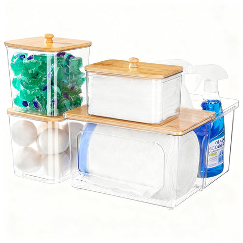 iCASA trash bag dispenser front view with 13-gallon roll for easy access and organization